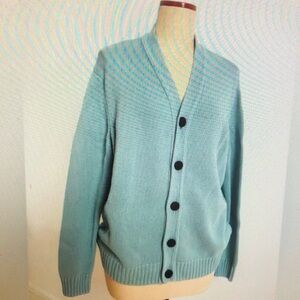 Men's Blue Cardigan Sweater